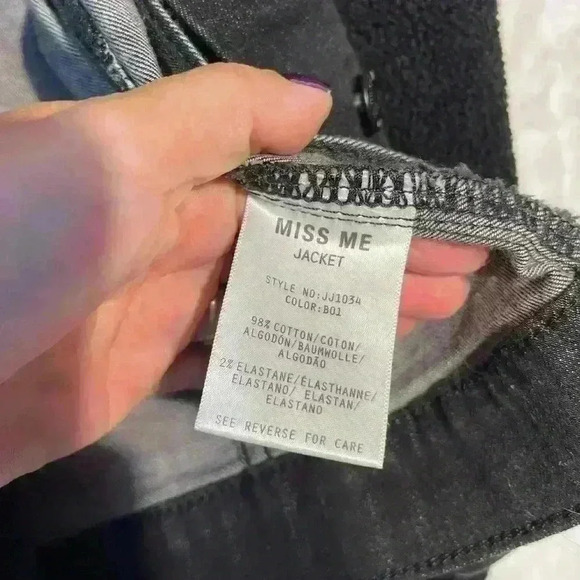 Buckle Miss Me Jean Denim Western Black Jacket  Womens Small Button Down EUC - Picture 8 of 10